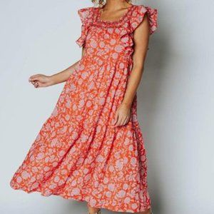 Free People Bonita tiered midi dress, size M